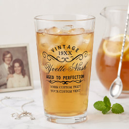 Funny Custom Vintag Birthday Alter zur Perfektion Glas