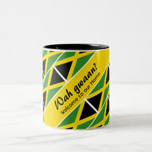 Funny Custom WAH GWAAN Jamaica Flag Zweifarbige Tasse