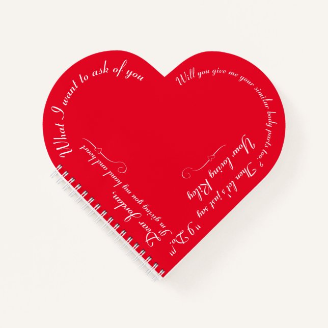 Funny Custom Wedding Vorschlag Valentine's Day Notizbuch (Vorderseite)