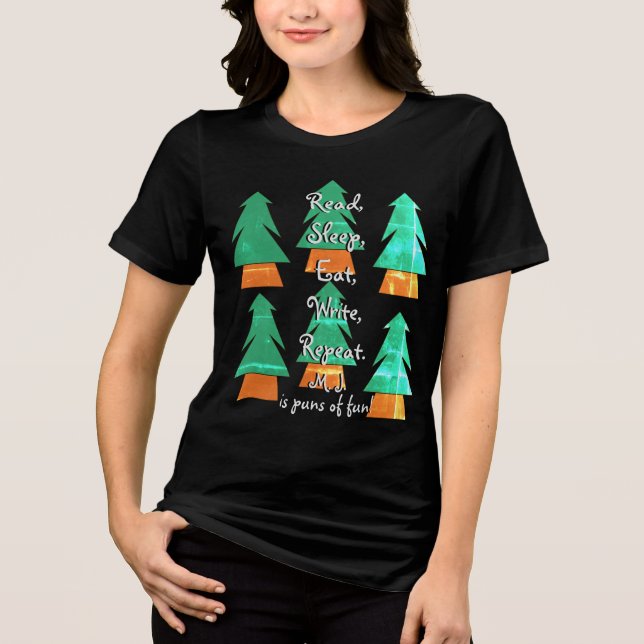 Funny Custom Writers Life Ladys Ugly Sweater Tri-Blend Shirt (Vorderseite)