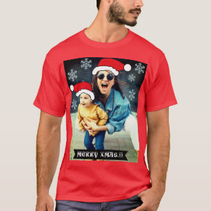 Funny Custom Xmas. Das Hut-Foto des Weihnachtsmann T-Shirt
