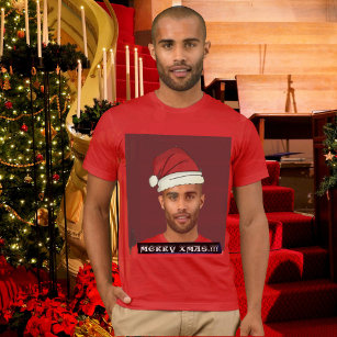 Funny Custom Xmas. Das Hut-Foto des Weihnachtsmann T-Shirt