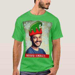 Funny Custom Xmas. Elf hat Foto T - Shirt