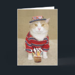 Funny Customizable Birthday for Enthusiastic Typ Karte<br><div class="desc">Auf diesem Bild sind Bubbas Augen so groß, ich versuchte mir einen Text auszudenken, um dem beizukommen. Wenn man sich die Bedeutung von "hell-mit Augen und buschig" anschaut, sieht man Wörter wie fröhlich, aufstrebend, energisch, optimistisch, altherzig, voller Vitalität, motiviert, etc. Und als Katze ist er buchstäblich hell-mit Augen und buschsüchtig....</div>