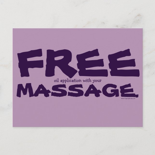 Funny CUSTOMIZABLE Free Oil mit Massage-Marketing Postkarte (Vorderseite)