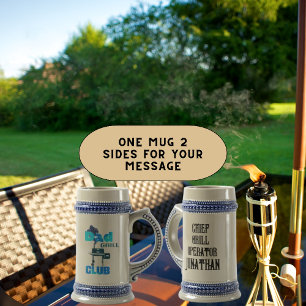 Funny Customizable Vater Club Chief Grill Operator Bierglas