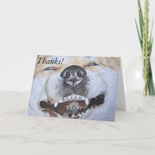 Funny Cute Akita Smiling Realist Dog Thank you Dankeskarte
