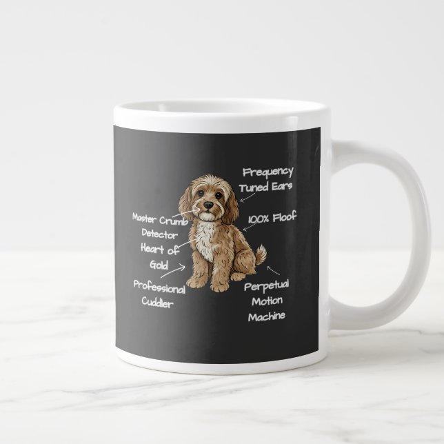 Funny Cute Anatomy of a Cockapoo Dog Lover Jumbo-Tasse (Rechts)