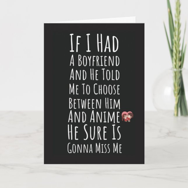 Funny Cute Anime Cards For Her Girls Women Humor  Karte (Vorderseite)
