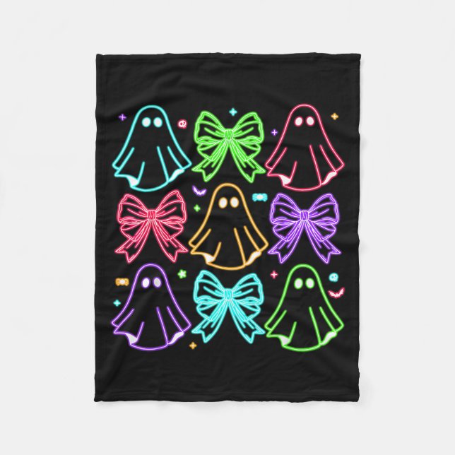 Funny Cute Boo Ghost Soky Season Glow In Halloween Fleecedecke (Vorderseite)