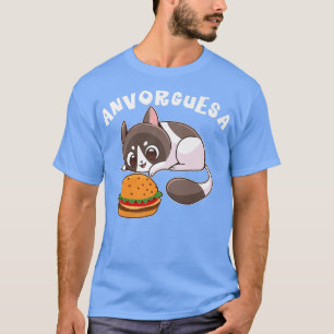 Funny Cute Cat Anvorguesa, Burger Kitty Burgerman T-Shirt