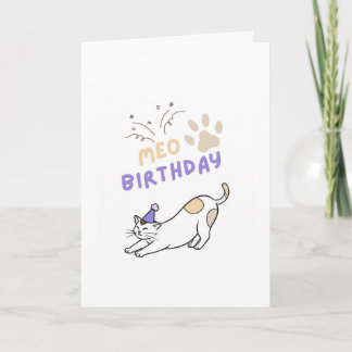 Funny cute cat birtday card karte