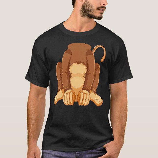 Funny Cute chimpanzee Animal Matching Monkey costu T-Shirt (Vorderseite)