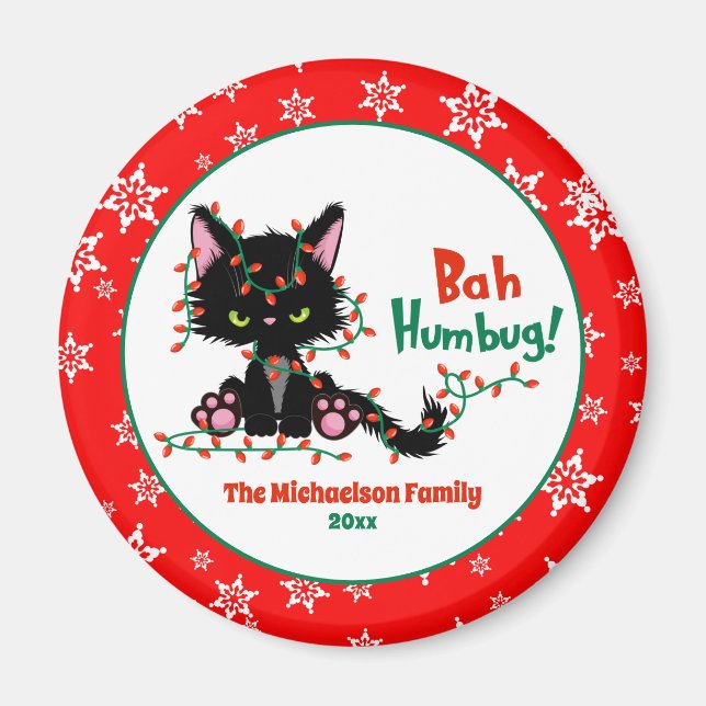 Funny Cute Christmas Grumpy Cat Magnet (Vorne)