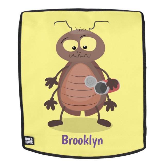 Funny cute cockroach cartoon character rucksack (Abnehmbare Front)