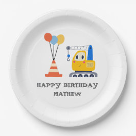 Funny & Cute Construction Birthday Pappteller