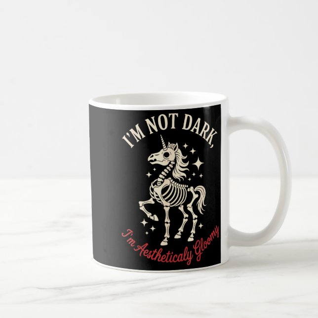 Funny Cute Creepy Unicorn Skeleton Dark Humor Goth Kaffeetasse (Rechts)