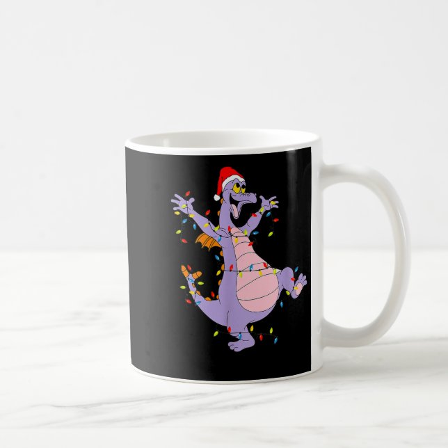 Funny Cute Dragon Figment Lights Christmas Santa G Kaffeetasse (Rechts)