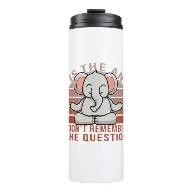 Funny cute elephant doing yoga. funny yoga design thermosbecher (Vorderseite)