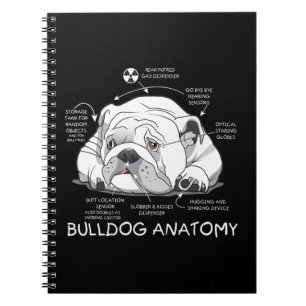 Funny Cute English Bulldog Anatomy Dog Biology Notizblock
