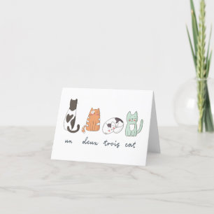 Funny Cute French Cat Card Dankeskarte
