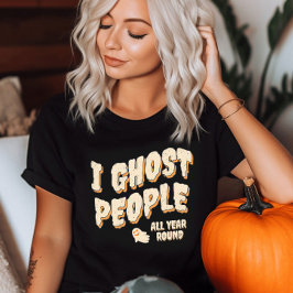 Funny Cute Ghost People Halloween Orange T-Shirt