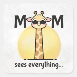 Funny Cute Giraffe Mom Sticker
