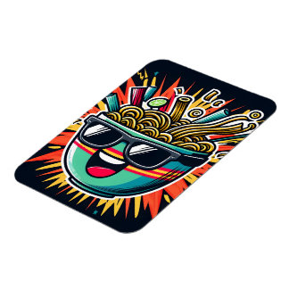 Funny Cute Noodle Cartoon Ramen Bowl Magnet