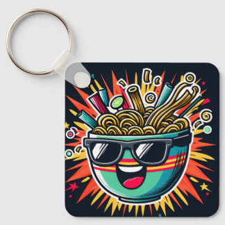 Funny Cute Noodle Cartoon Ramen Bowl Schlüsselanhänger