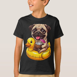Funny Cute Pug in Rubber Duck Floatie Coconut T-Shirt