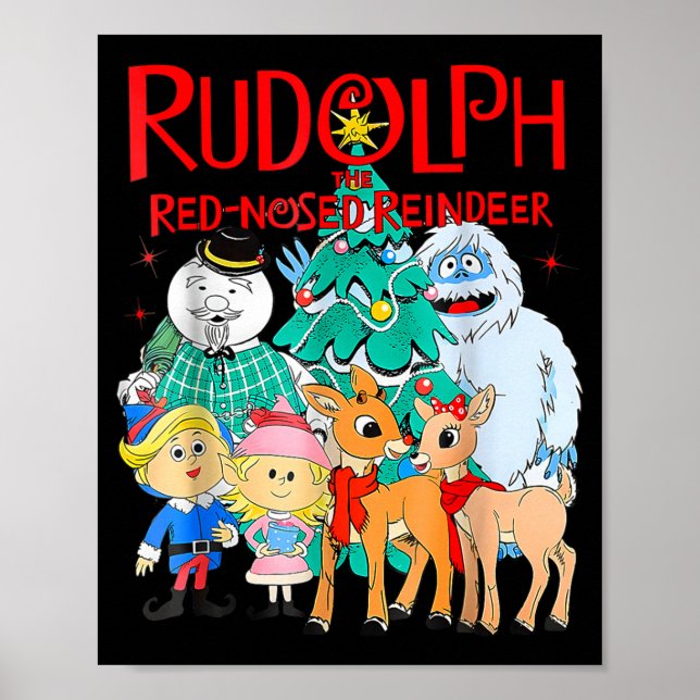 Funny Cute Rudolph The Red Nosed Reindeer Christma Poster (Vorne)