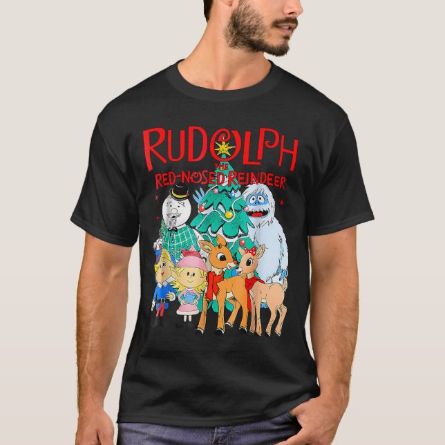Funny Cute Rudolph The Red Nosed Reindeer Christma T-Shirt (Vorderseite)