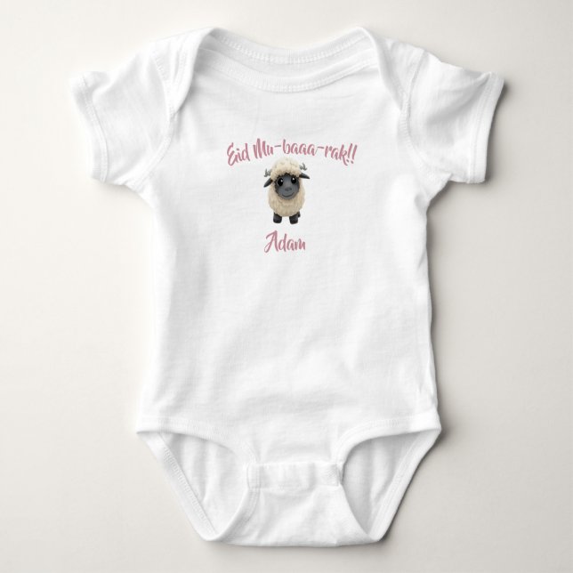 Funny cute Sheep Eid Adha funny Baby Clothes  Strampler (Vorderseite)