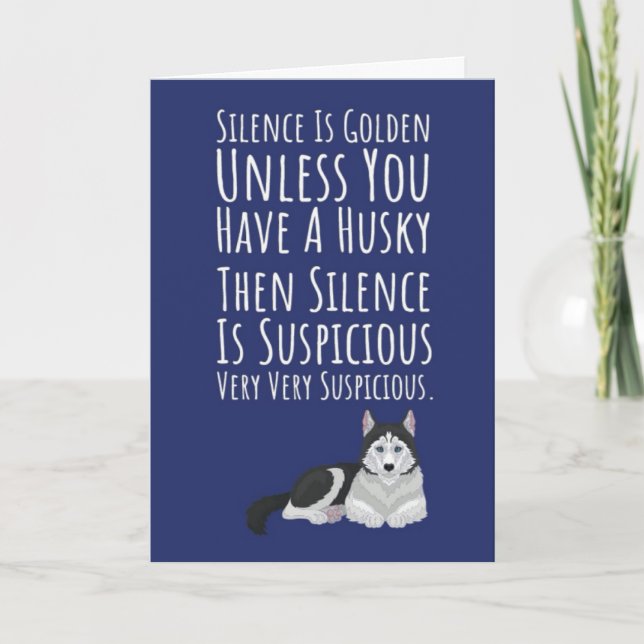 Funny Cute Siberian Husky Card Pet Owner Dog Lover Karte (Vorderseite)