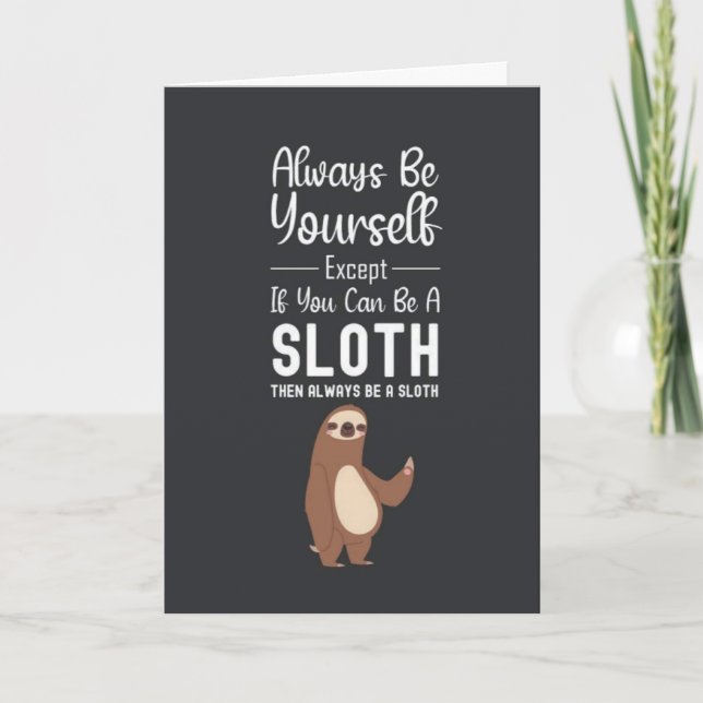 Funny Cute Sloth Cards Animal Humorous Lover Humor Karte (Vorderseite)