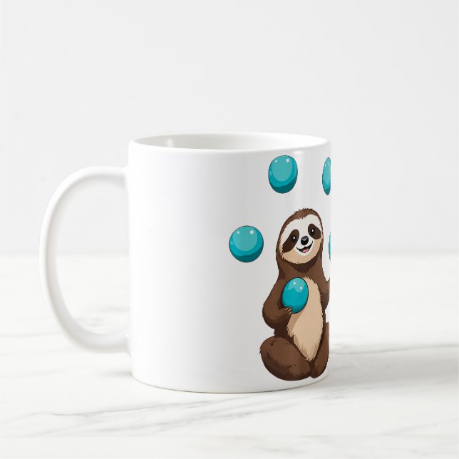 Funny Cute Sloth Juggling Circus Balls Juggling 	  Kaffeetasse (Links)