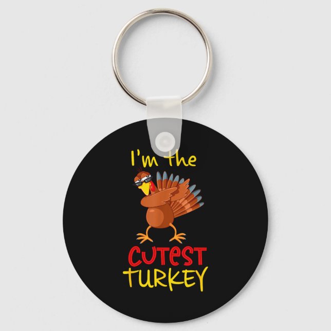 Funny Cutest Turkey Matching Family Group Thanksgi Schlüsselanhänger (Vorderseite)