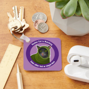 Funny Cyber Fraud Awareness - Hacker beobachten Schlüsselanhänger