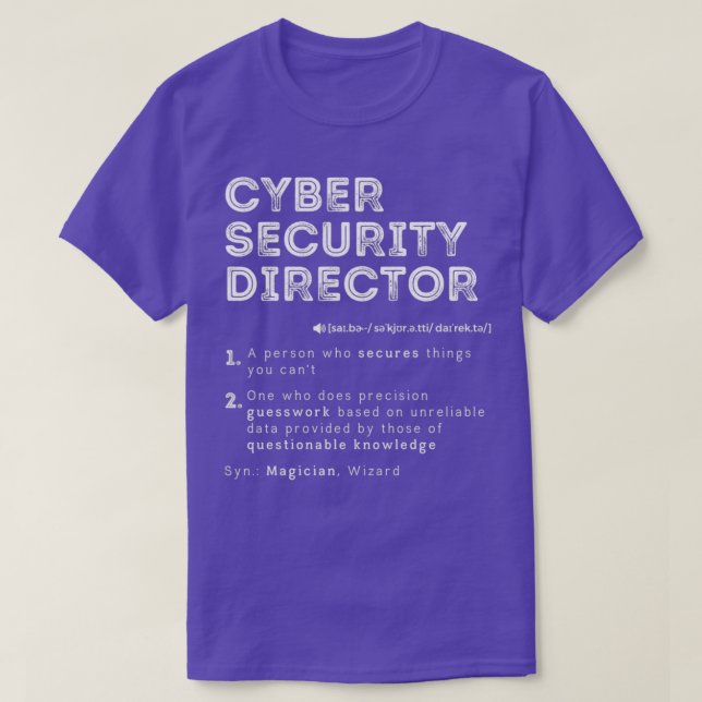 Funny Cyber Security Director Definition Computer  T-Shirt (Design vorne)