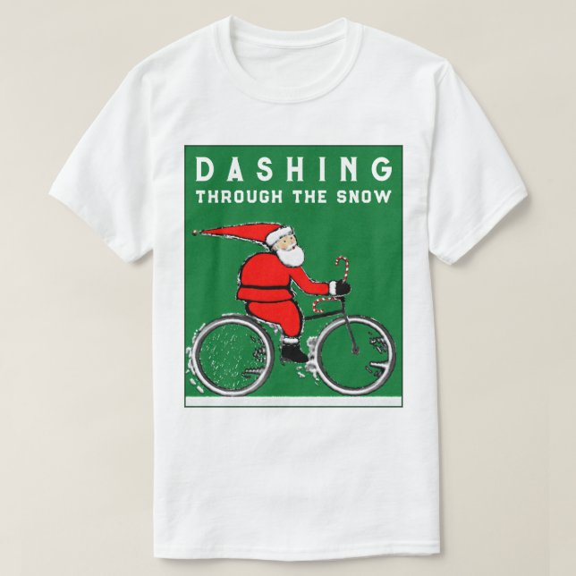 Funny Cycling Cyclist Weihnachten T-Shirt (Design vorne)