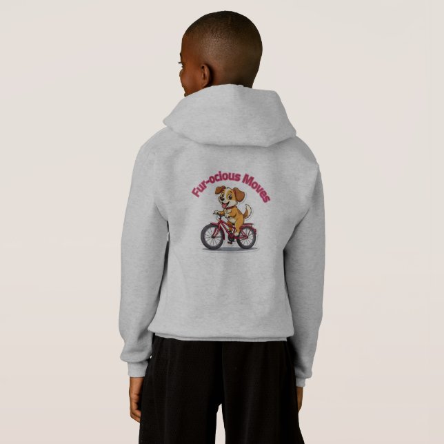 **Funny Cycling Dog – Cute Dog Riding a Bicycle Il Hoodie (Schwarz voll)