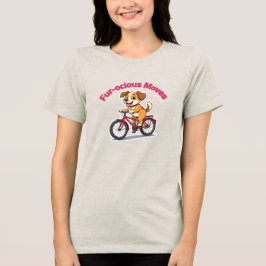 **Funny Cycling Dog – Cute Dog Riding a Bicycle Il Tri-Blend Shirt