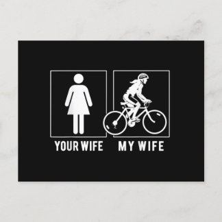 FUNNY CYCLING - IHRE EHEFRAU - MEINE EHEFRAU CYCLI POSTKARTE