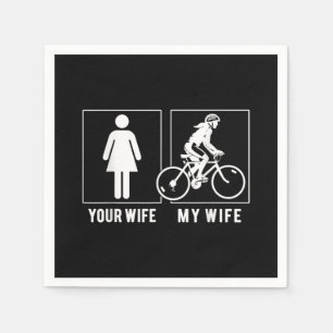 FUNNY CYCLING - IHRE EHEFRAU - MEINE EHEFRAU CYCLI SERVIETTE