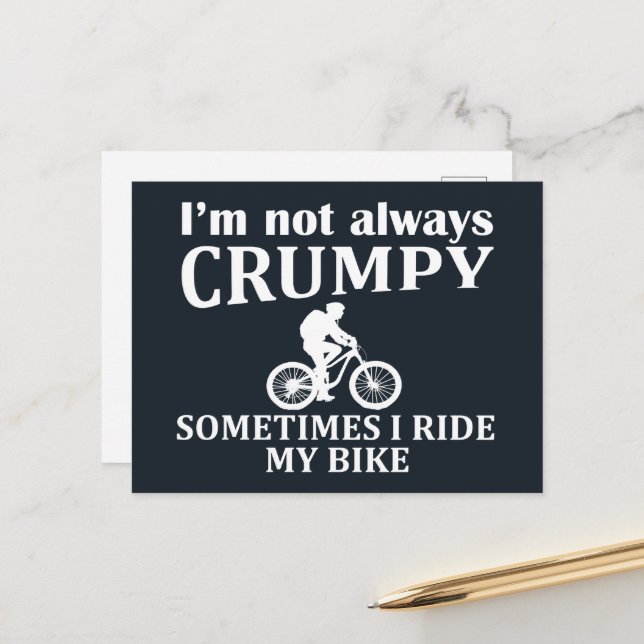 Funny Cycling Quotes Feiertagspostkarte (Vorderseite/Rückseite Beispiel)