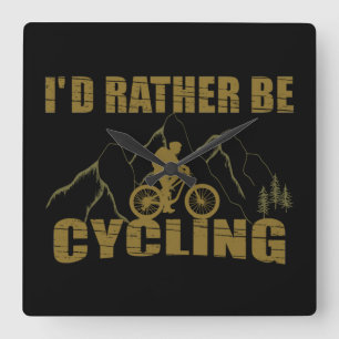Funny Cycling Quotes Quadratische Wanduhr
