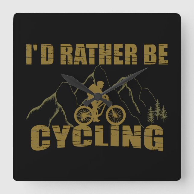 Funny Cycling Quotes Quadratische Wanduhr (Vorderseite)
