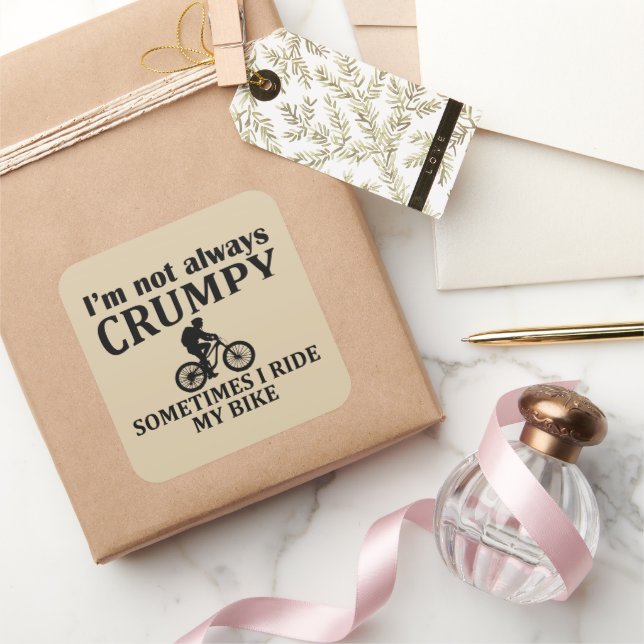 Funny Cycling Quotes Quadratischer Aufkleber (Schenken)