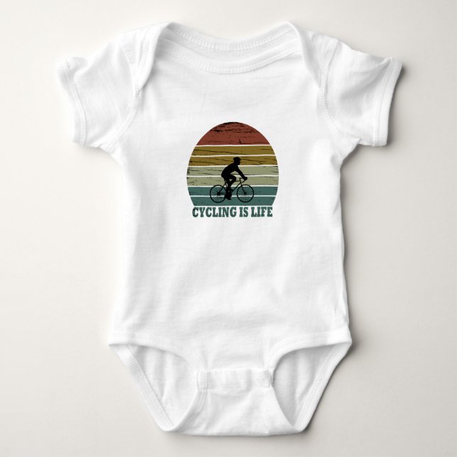 Funny Cycling Sprichwort Baby Strampler (Vorderseite)