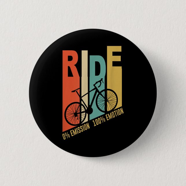 Funny Cyclist Bicycle Gift Umwelt Schutz Button (Vorderseite)